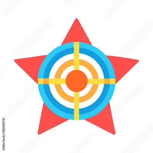 Fototapeta Minimal target with yellow center on red star
