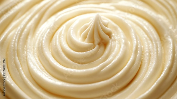 Obraz A rich, velvety swirl of creamy sauce or spread, exquisitely textured and ready to enhance any dish with its smooth, inviting appearance