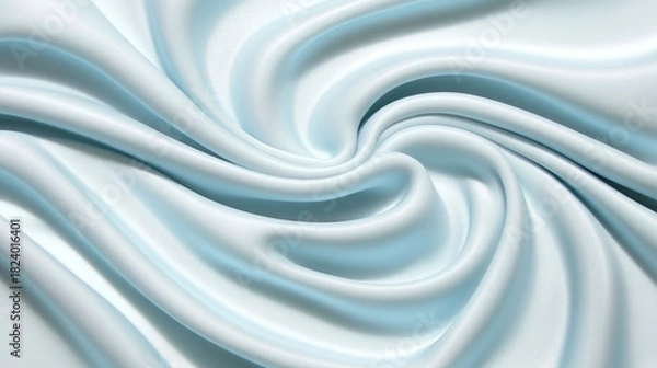 Obraz Soft, ethereal swirl of light blue and white fabric texture creating a dynamic yet serene abstract background, perfect for calm and elegant design concepts