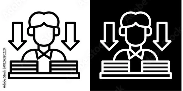 Fototapeta Burden Icon Set White Style Collection
