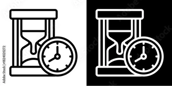Obraz Hourglass Icon Set White Style Collection
