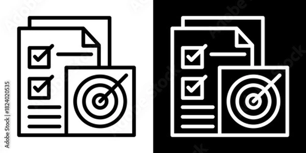 Obraz Target Icon Set White Style Collection
