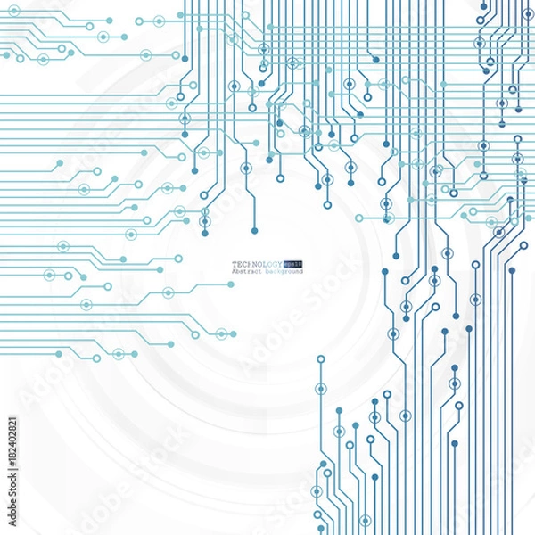 Fototapeta Vector circuit board illustration. Abstract technology