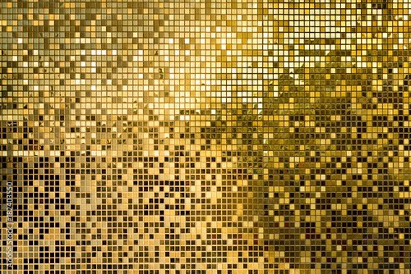 Obraz Gold square mosaic tiles for texture background