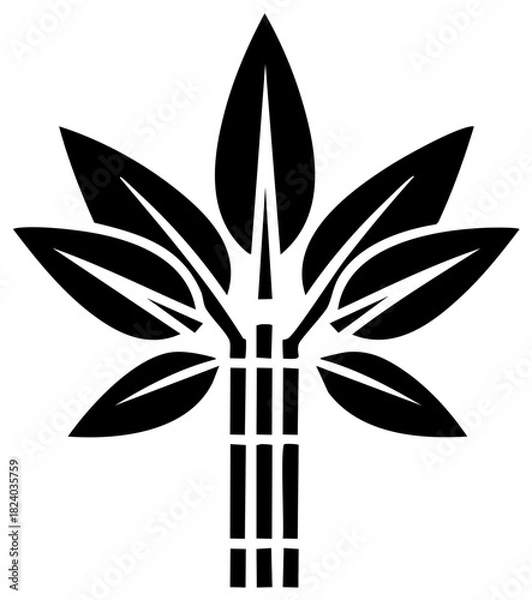 Obraz Abstract Plant Illustration with Leaves and Stems Graphic Design Element