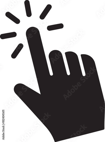 Fototapeta Clicking hand cursor pointer element