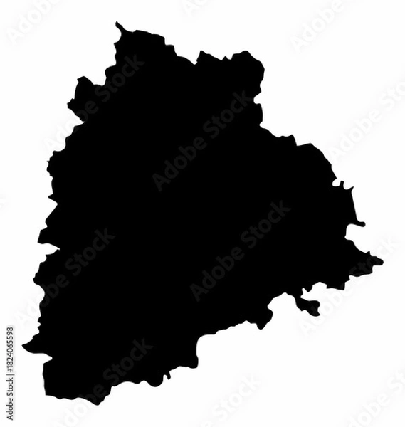 Obraz Telangana silhouette map