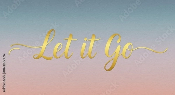Obraz Golden scripted phrase over pastel background