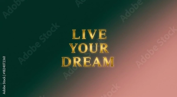 Fototapeta Golden words inspire on gradient backdrop