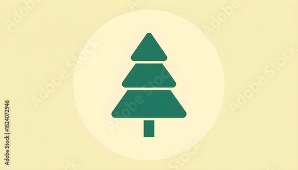 Fototapeta Christmas tree symbol against a light background represents holiday spirit and festive cheer during the winter season Generative AI