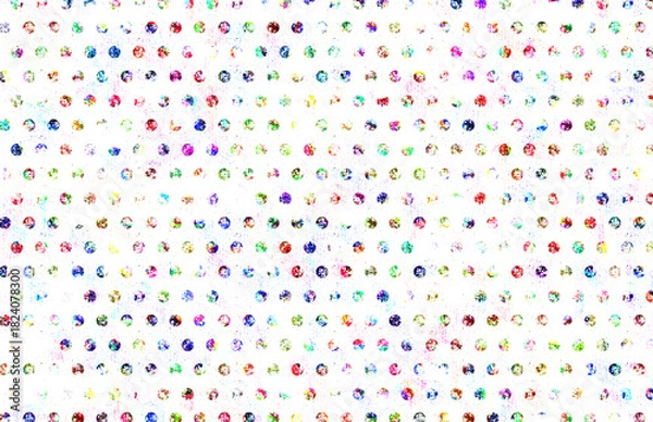 Obraz カラフルでビビッドなドットのパターン背景素材