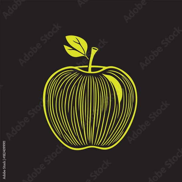 Obraz Hand drawn apple vector illustration design.
