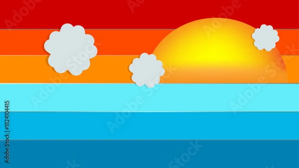 Obraz Abstract Rainbow Background Combination Set. Rainbow background with white cloud
