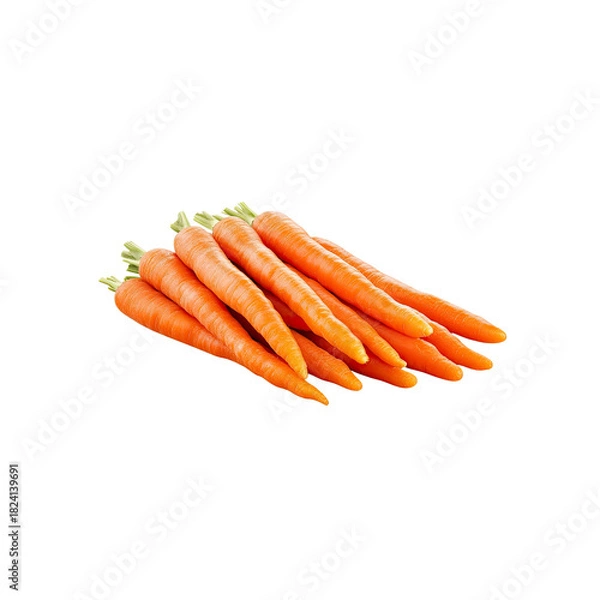 Fototapeta Heap of fresh carrots with green tops