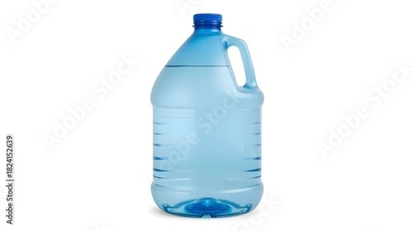 Obraz Blue-tinted water jug on a white background, perfect for content related to hydration, water refill services, dispensers, home and office supplies, or clean drinking water campaigns.
