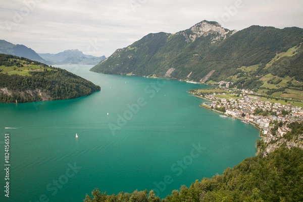 Fototapeta Azure lake in the mountains