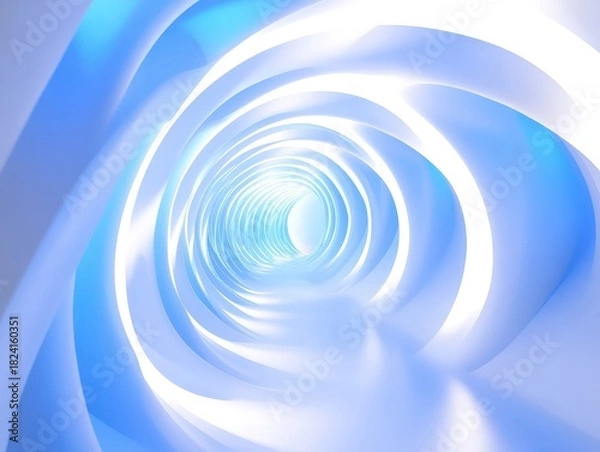 Obraz Experience the serene beauty of a light blue tunnel, perfect for modern designs and futuristic concepts