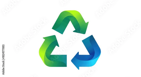 Obraz Modern Gradient Recycling Symbol On Black Background