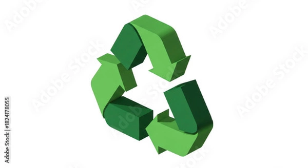 Obraz 3d Green Recycling Symbol Isolated On Black Background