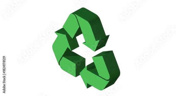 Obraz Vibrant Green 3d Recycling Symbol For Sustainability