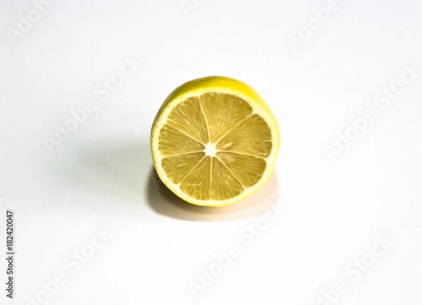 Fototapeta Lemon, isolated on a light background.