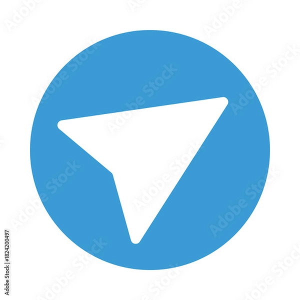 Obraz Blue Send Icon for Message or Navigation Button