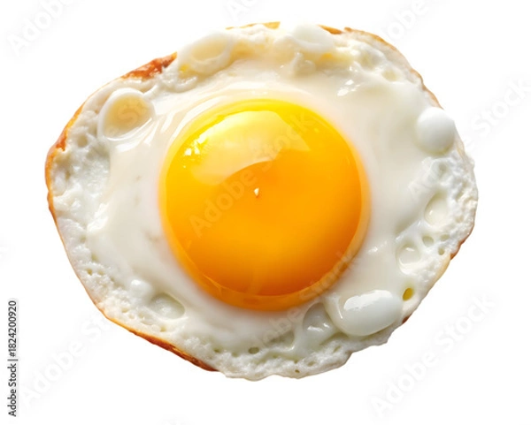 Fototapeta Fried egg sunny side up isolated on transparent background