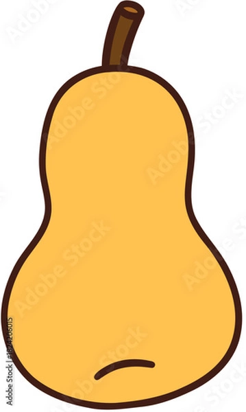 Fototapeta Simple Pear Hand Drawn Vector Illustration