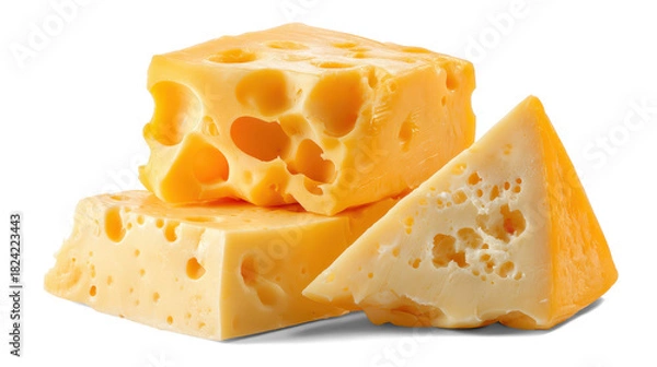 Obraz Cheese triangle on white background