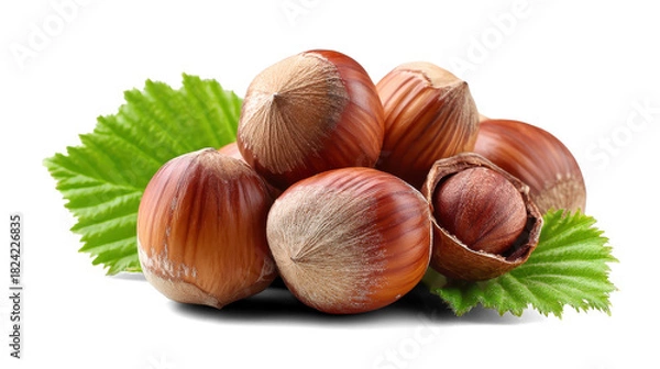 Obraz hazelnuts on a white background