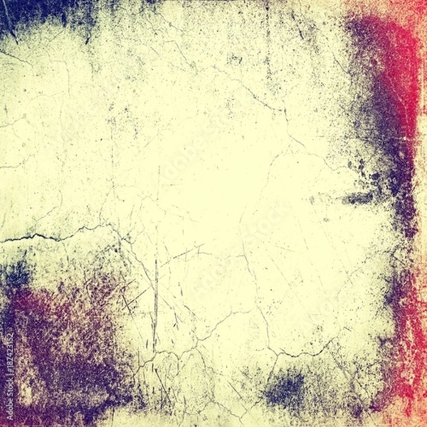 Obraz Grunge cracked wall abstract background with colored borders.