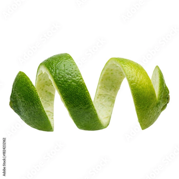 Obraz Vibrant green lime peel twisted into a spiral shape