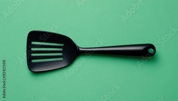 Obraz Flatlay of a black plastic spatula