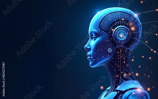 Obraz AI in Smart Technology abstract concept vector illustrations. High quality