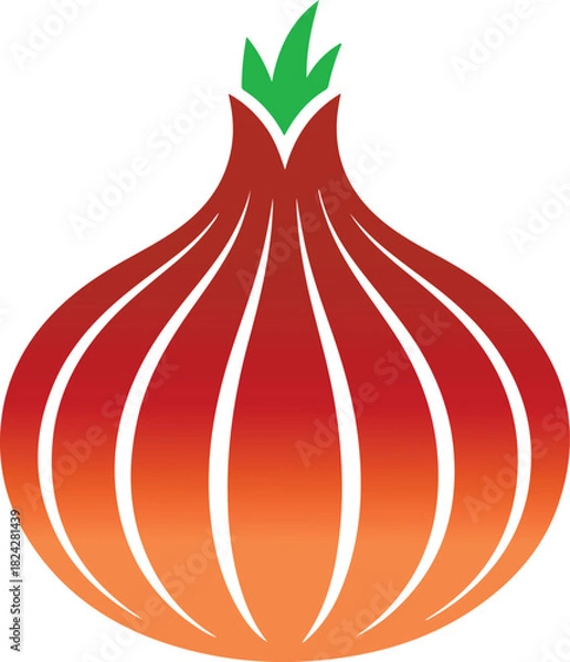 Obraz Minimalist onion icon vector image