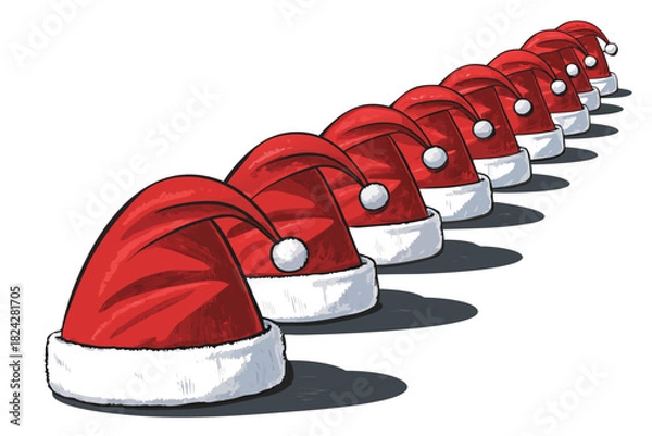 Obraz Depicting Santa Hat With Shadows And Shiny Vibrant Professional Photo