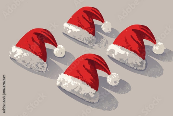 Obraz Santa Hat With Shadows And Shiny High-Quality Stock Image Suitable for Design