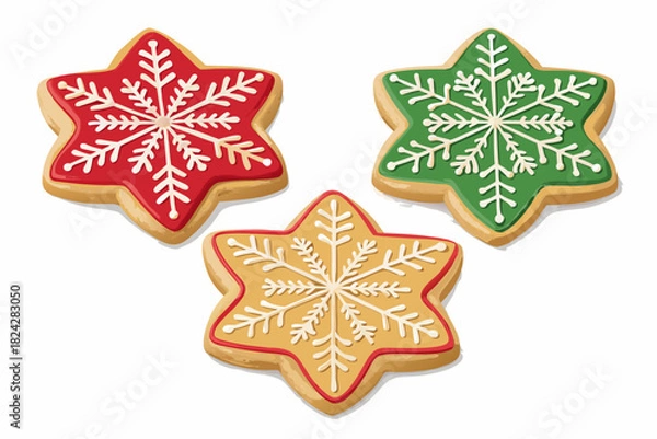 Obraz Stunning Snowflake Shaped Cookies Holiday Palett Premium Digital Asset