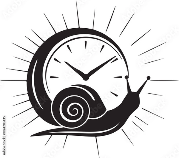 Obraz Snail with clock shell vector image