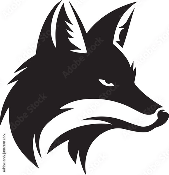 Obraz Stylized fox head vector logo