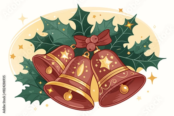 Obraz Crisp Christmas Bells With Glowing Creative Visual