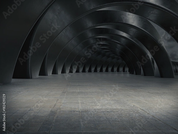 Obraz Abstract structure,Product showcase background,Long tunnel.3D rendering
