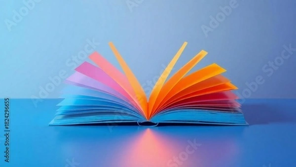 Obraz open book on a green background