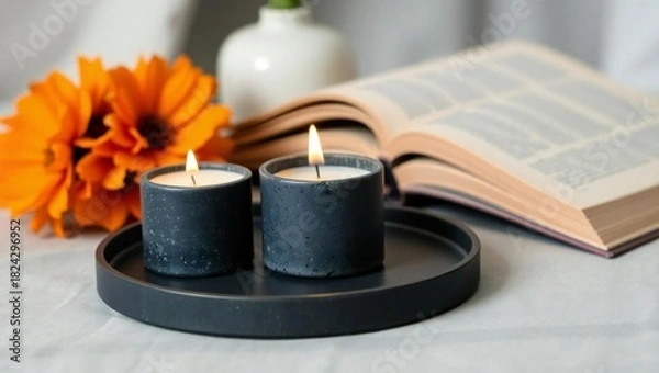 Obraz candles and flowers