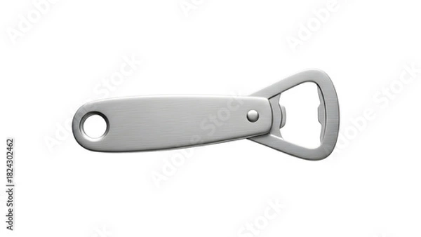 Fototapeta Simple silver bottle opener isolated on black background