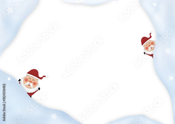 Obraz Cute Santa Winter Snowy Frame background 
