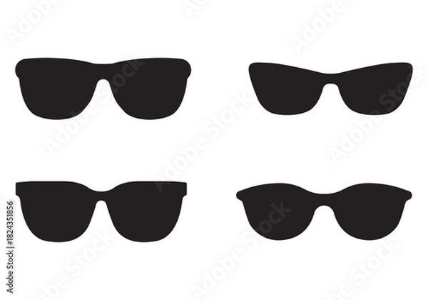Obraz black glasses logo design set