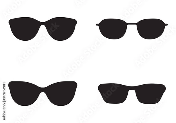 Obraz black glasses logo design set