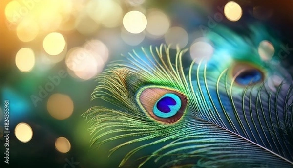 Fototapeta Peacock Feather Bokeh