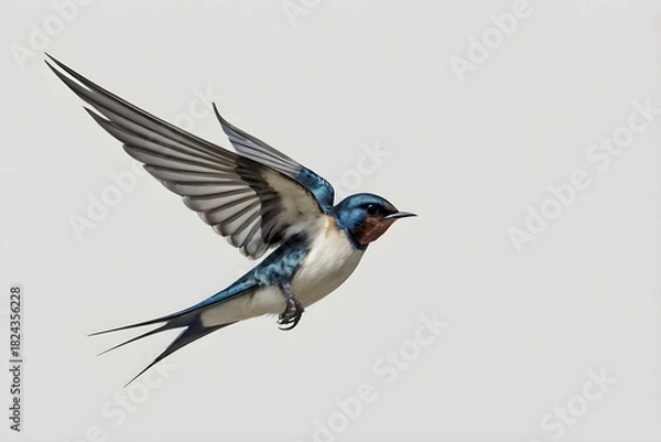 Obraz “Swallow Bird Isolated on White Background, isolated, white, background, closeup 
